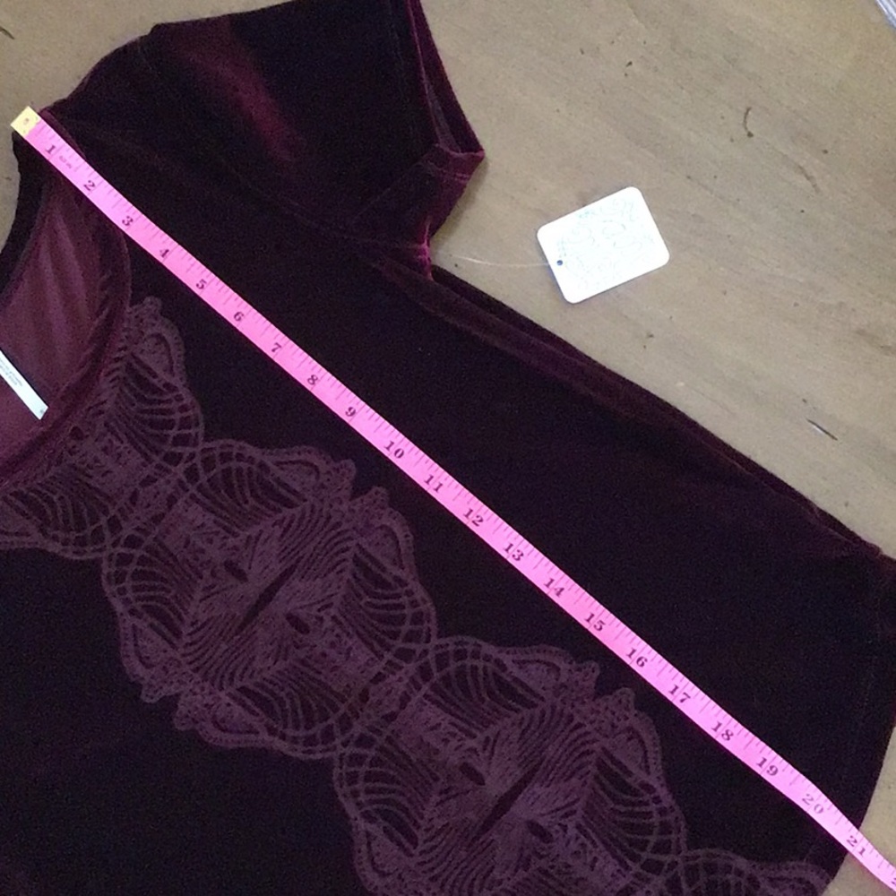NWT FREE PEOPLE VELVET BURGUNDY  TOP - Picture 9 of 9